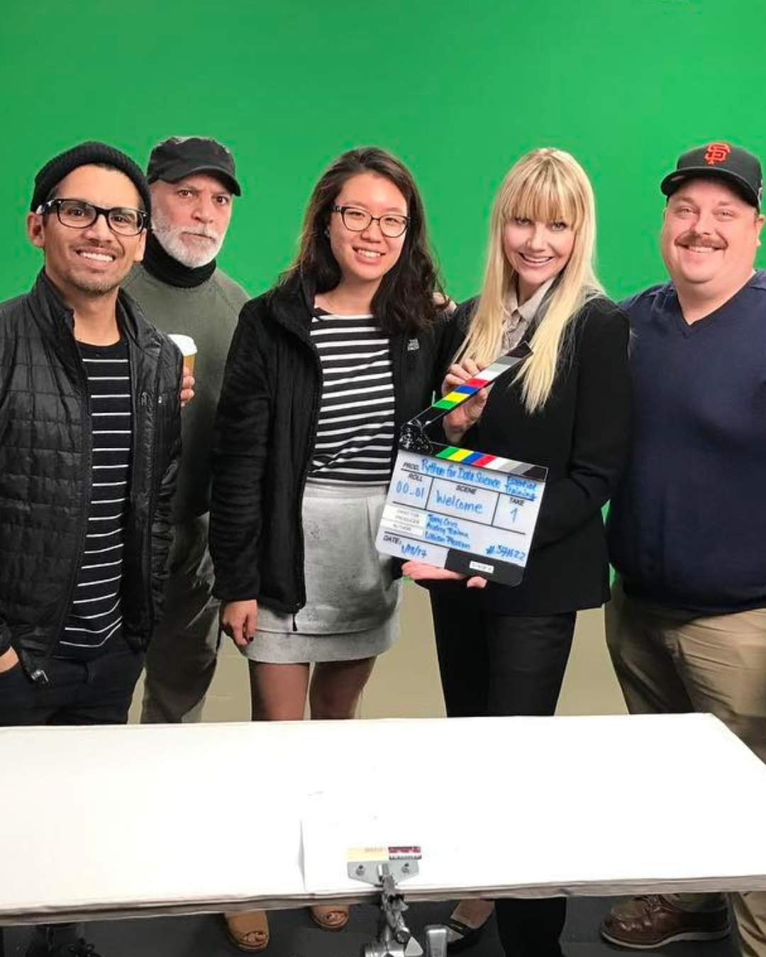 Lillian Pierson on set filming a course production