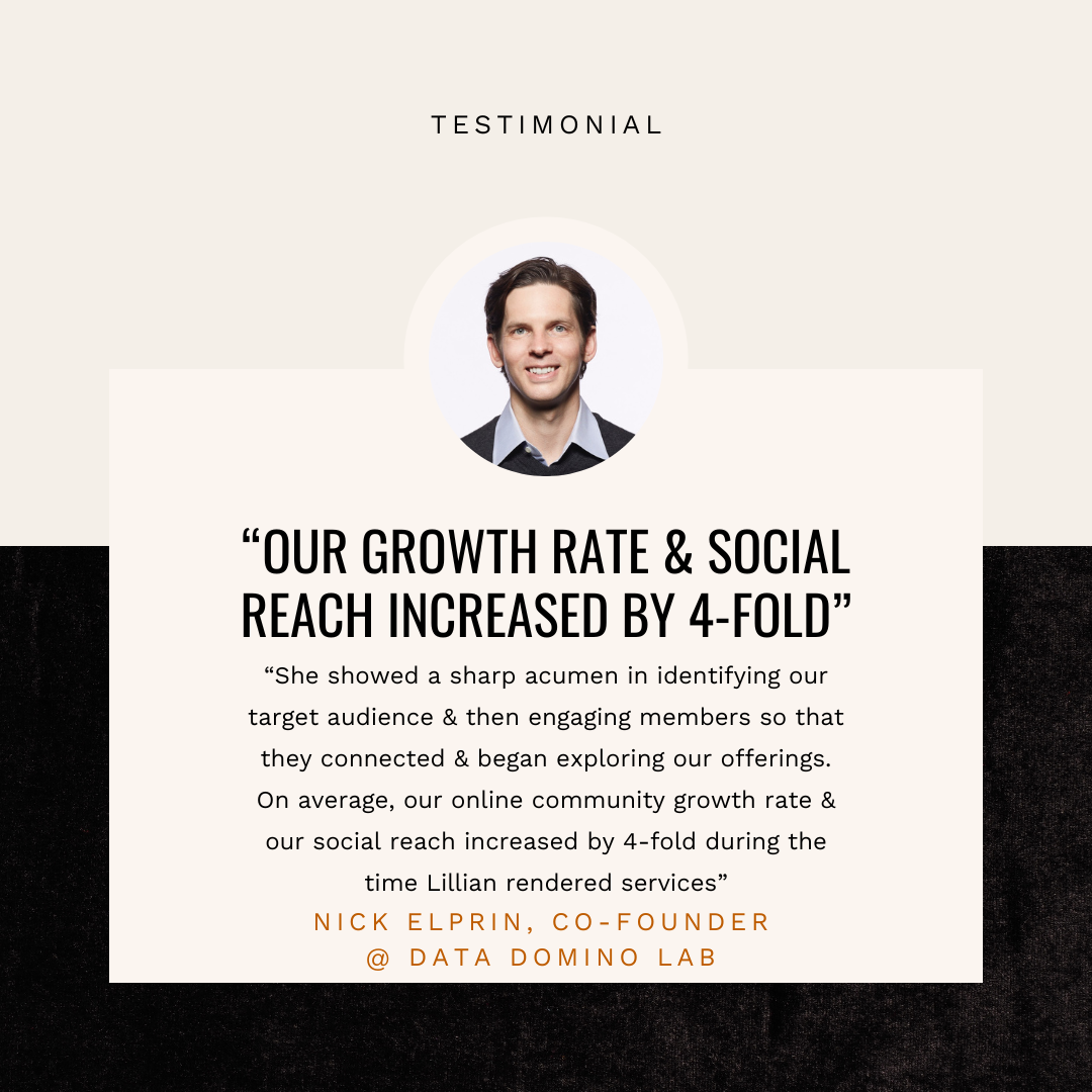 Nick Elprin, Co-Founder @ Data Domino Lab - growth rate & social reach increased 4-fold